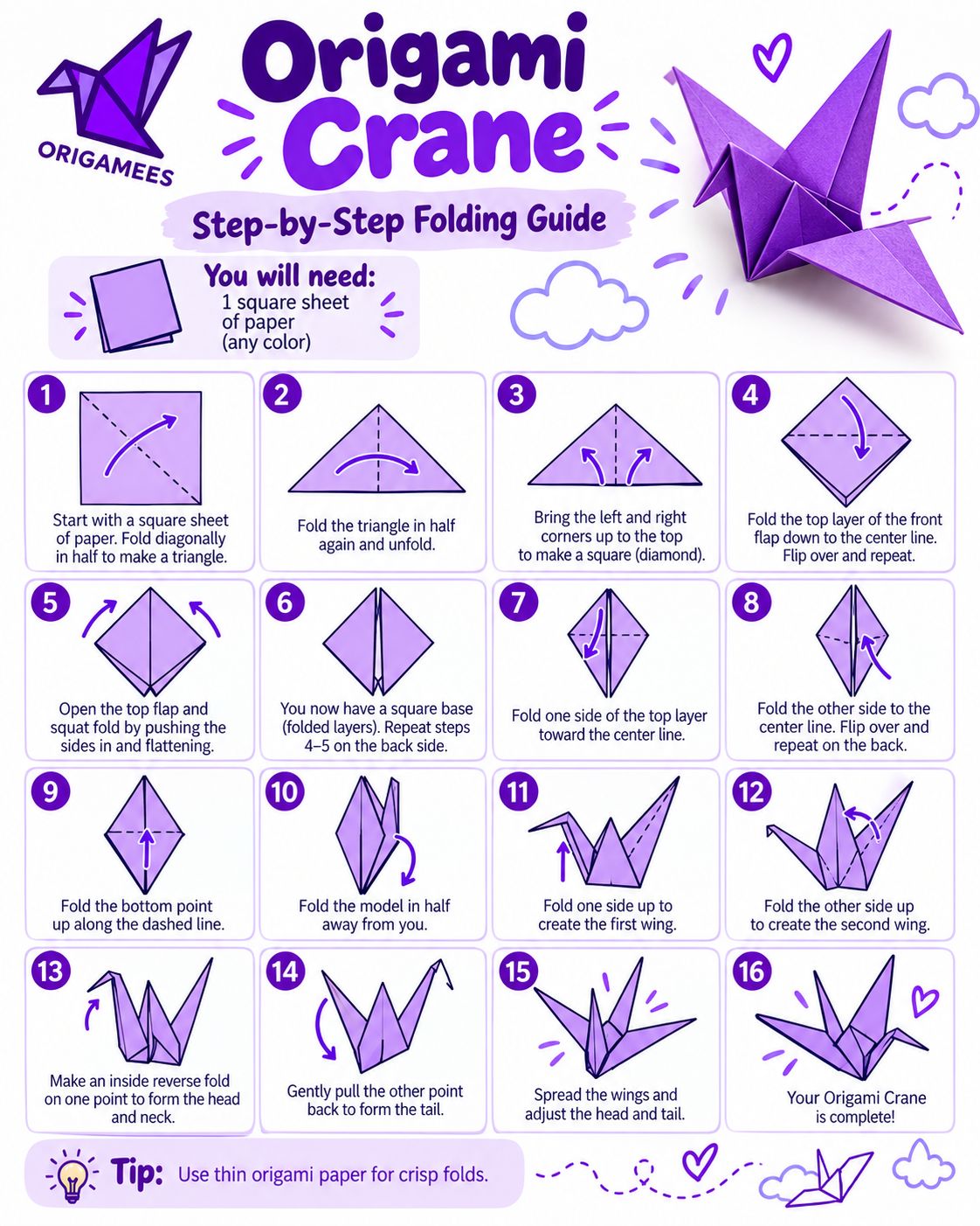 Origamees folding guide